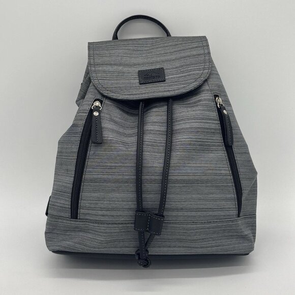 Roots 73 Ladies Gray Mini Backpack Bag Style R4820N Black Shoulder Straps - Picture 1 of 16